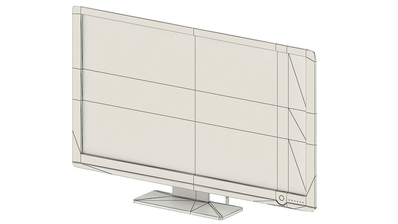 Pc brandless monitor HD 3D model_11