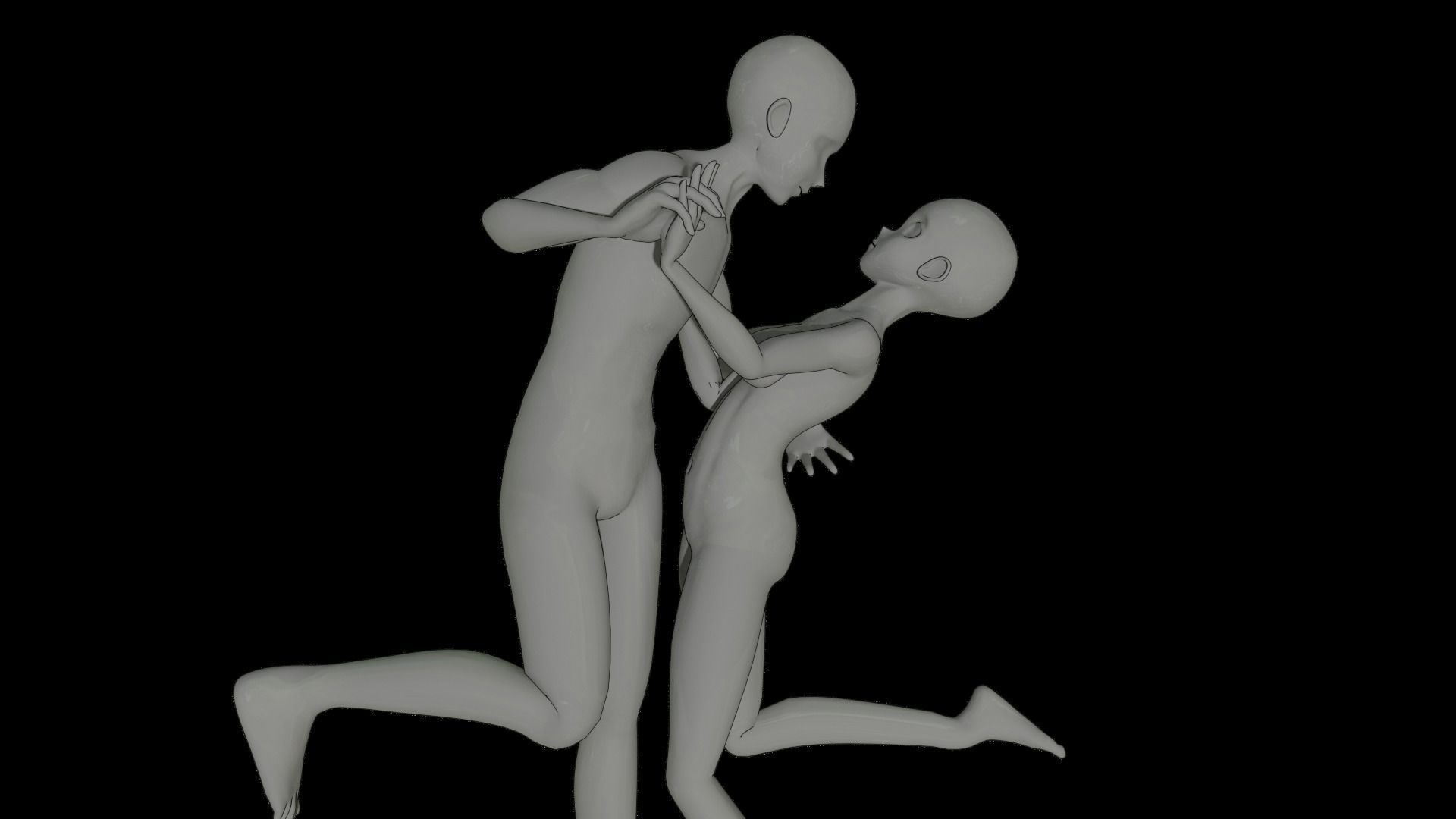 anime male and female base mesh 3D model_6