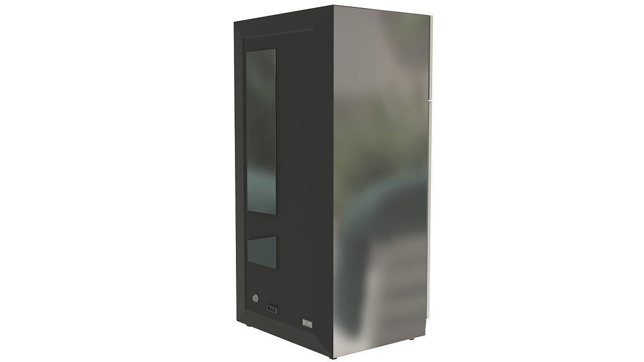 Brandless black refrigerator freezer 3D model_5