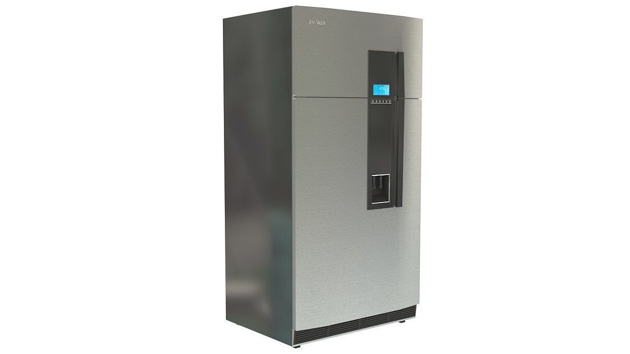 Brandless black refrigerator freezer 3D model_4