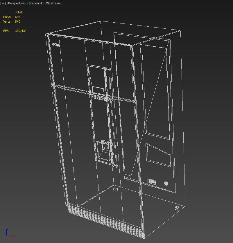 Brandless black refrigerator freezer 3D model_16