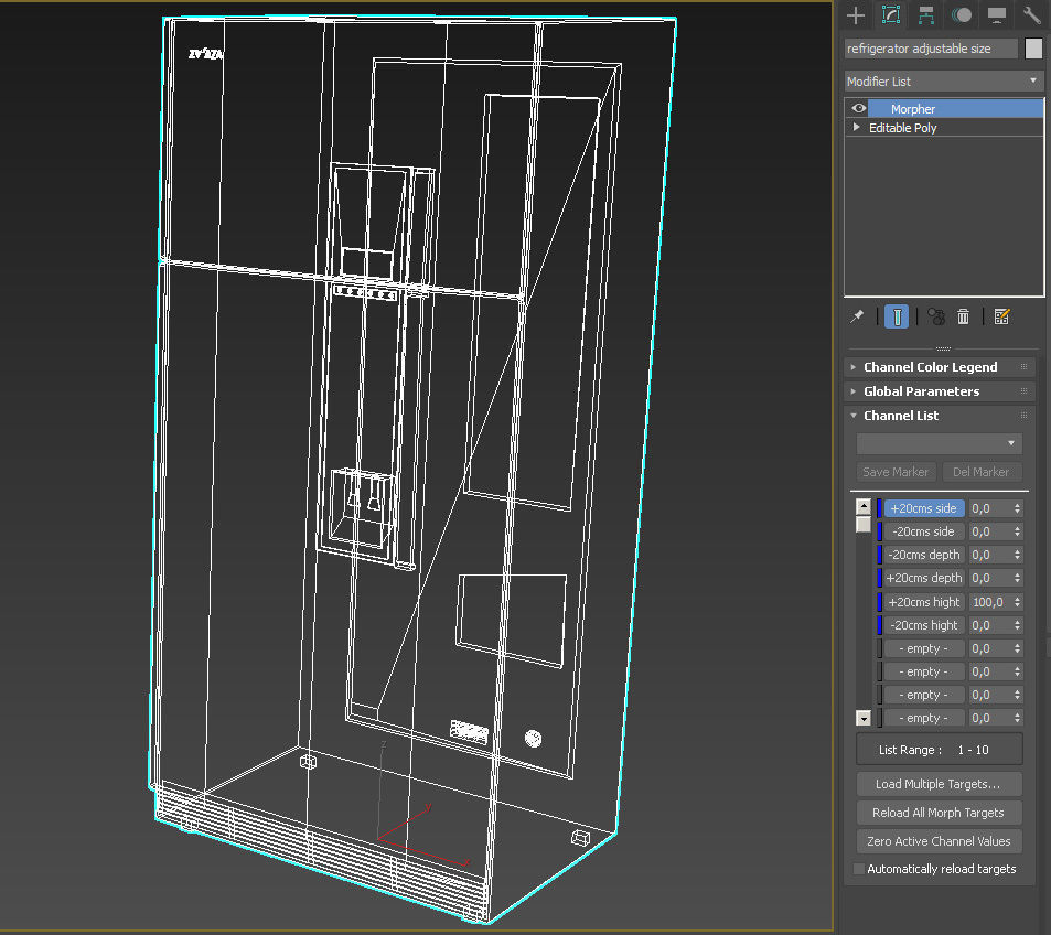 Brandless black refrigerator freezer 3D model_22