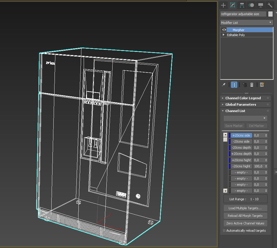 Brandless black refrigerator freezer 3D model_23