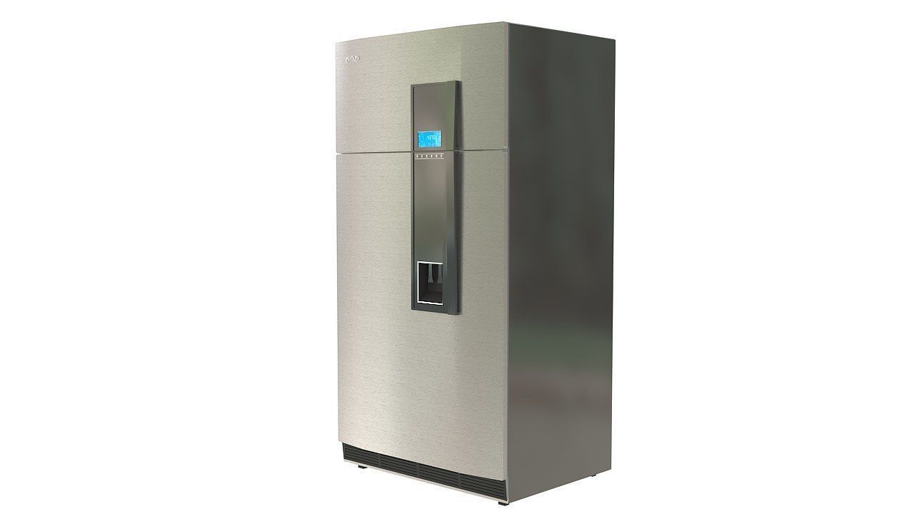 Brandless black refrigerator freezer 3D model_7