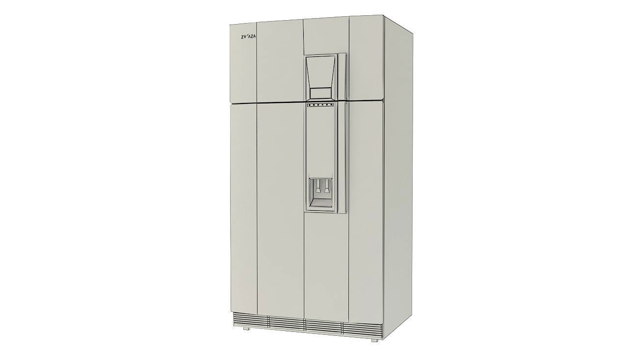 Brandless black refrigerator freezer 3D model_9