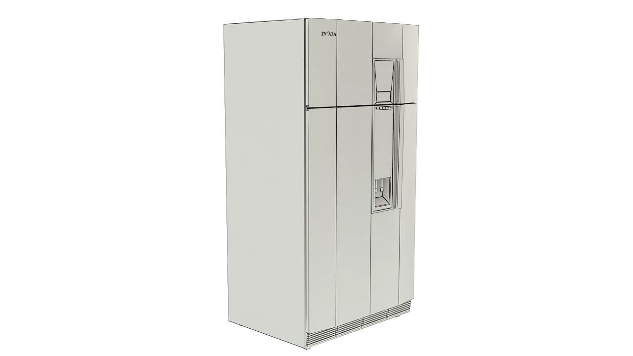 Brandless black refrigerator freezer 3D model_11