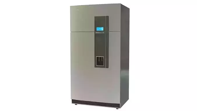 Brandless black refrigerator freezer 3D model