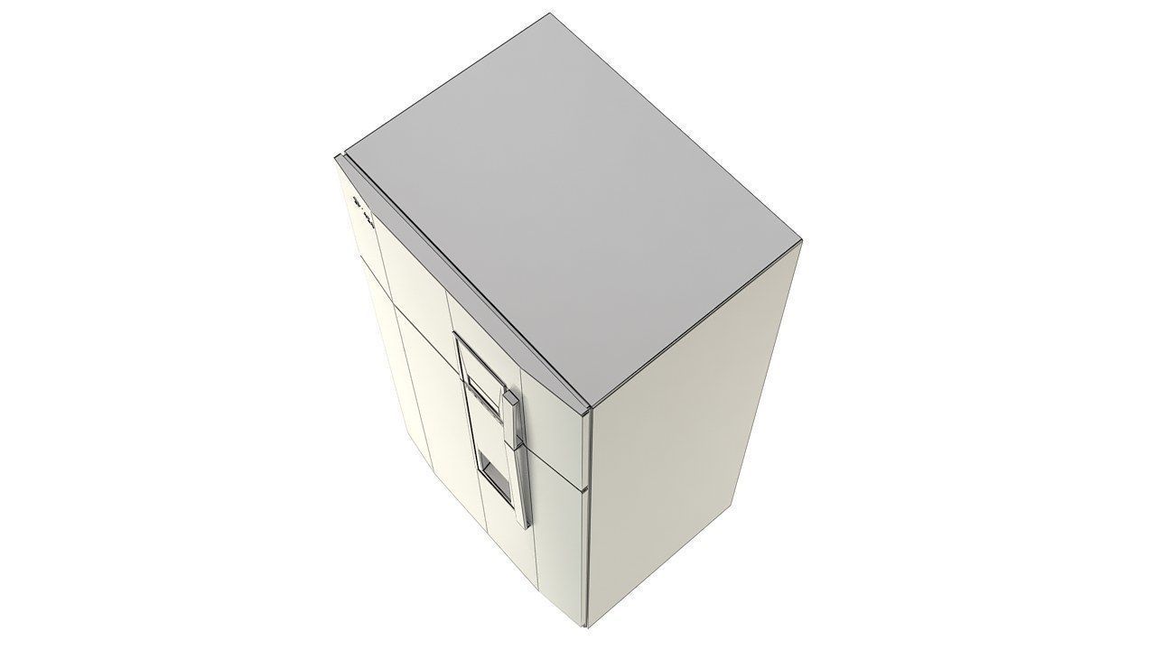 Brandless black refrigerator freezer 3D model_14
