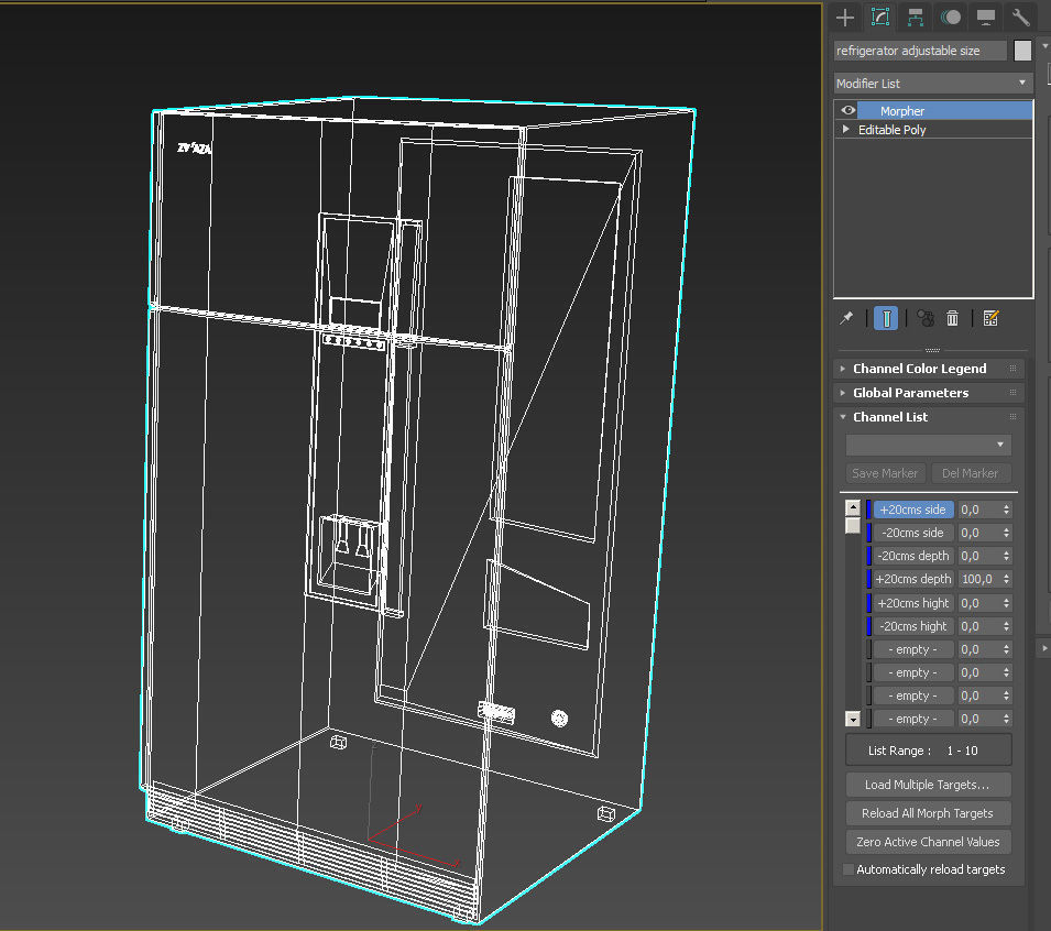 Brandless black refrigerator freezer 3D model_21