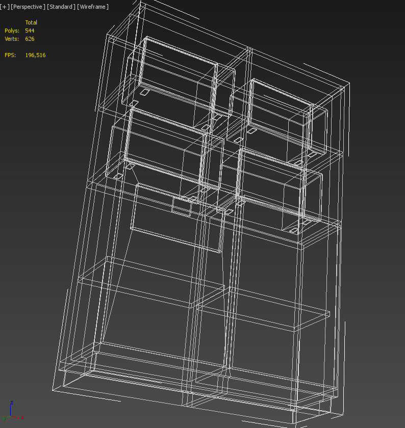 Microwave oven stand furniture 3D model_14