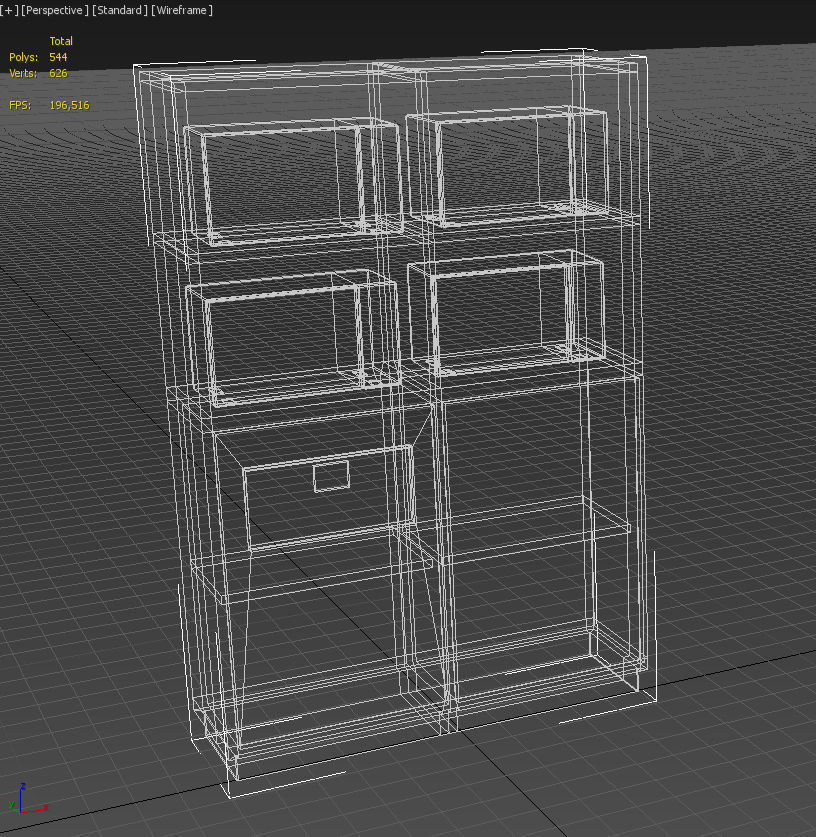 Microwave oven stand furniture 3D model_13
