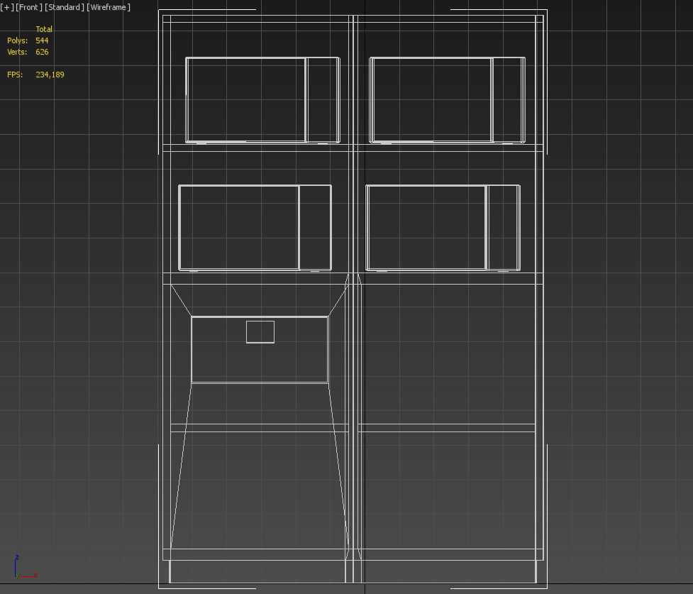 Microwave oven stand furniture 3D model_16