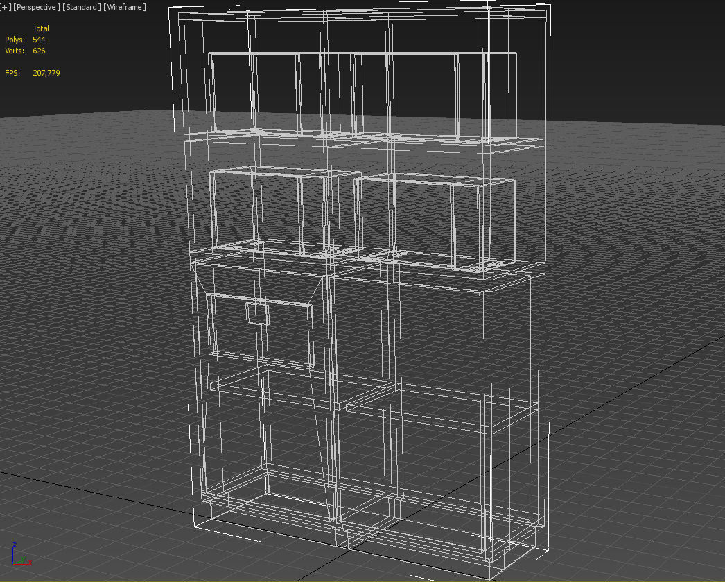 Microwave oven stand furniture 3D model_12