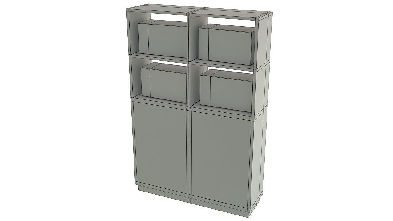 Microwave oven stand furniture 3D model_10