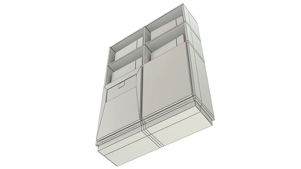 Microwave oven stand furniture 3D model_11