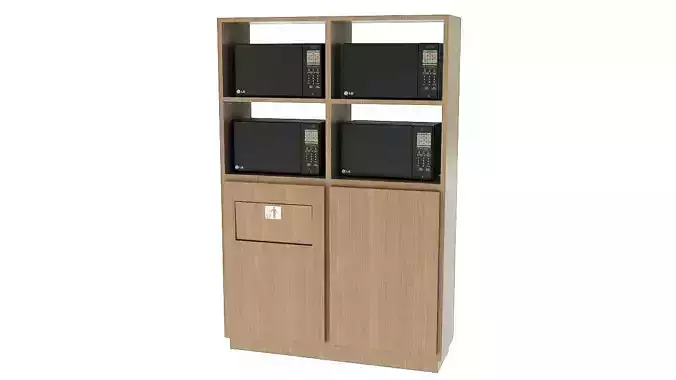 Microwave oven stand furniture 3D model