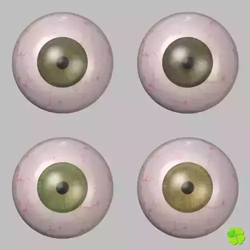 Eyeball multicolor rigged low poly Low-poly 3D model