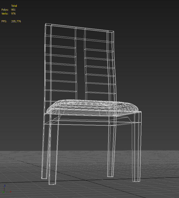 Padded wooden dining chair 3D model_18