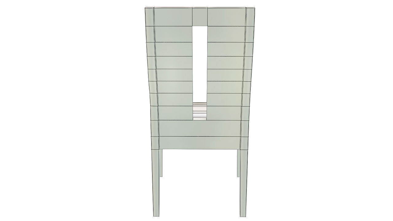 Padded wooden dining chair 3D model_9