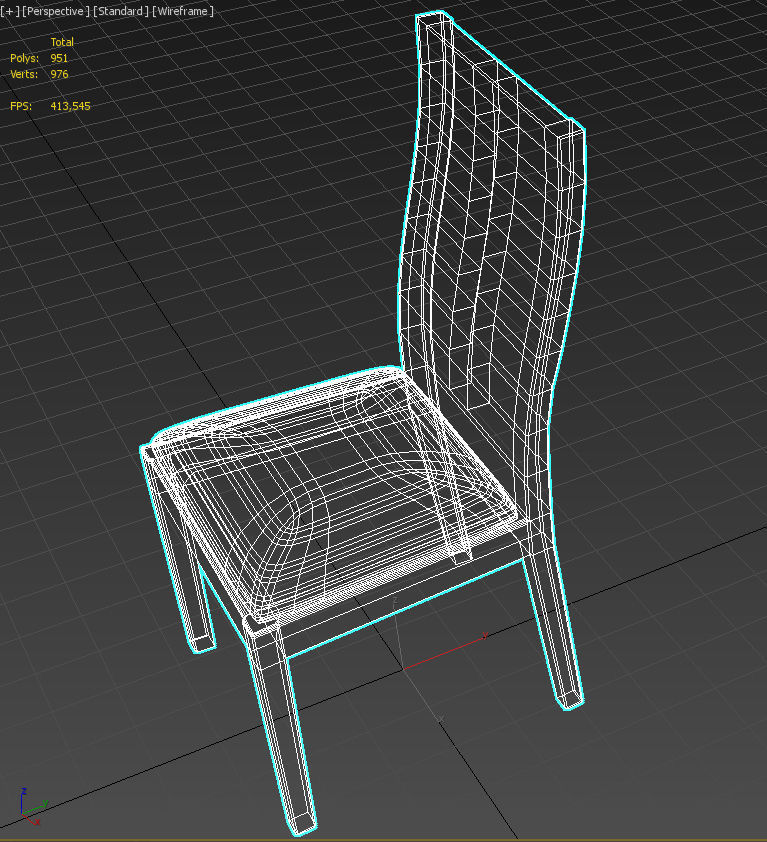 Padded wooden dining chair 3D model_16