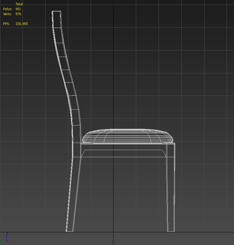 Padded wooden dining chair 3D model_22