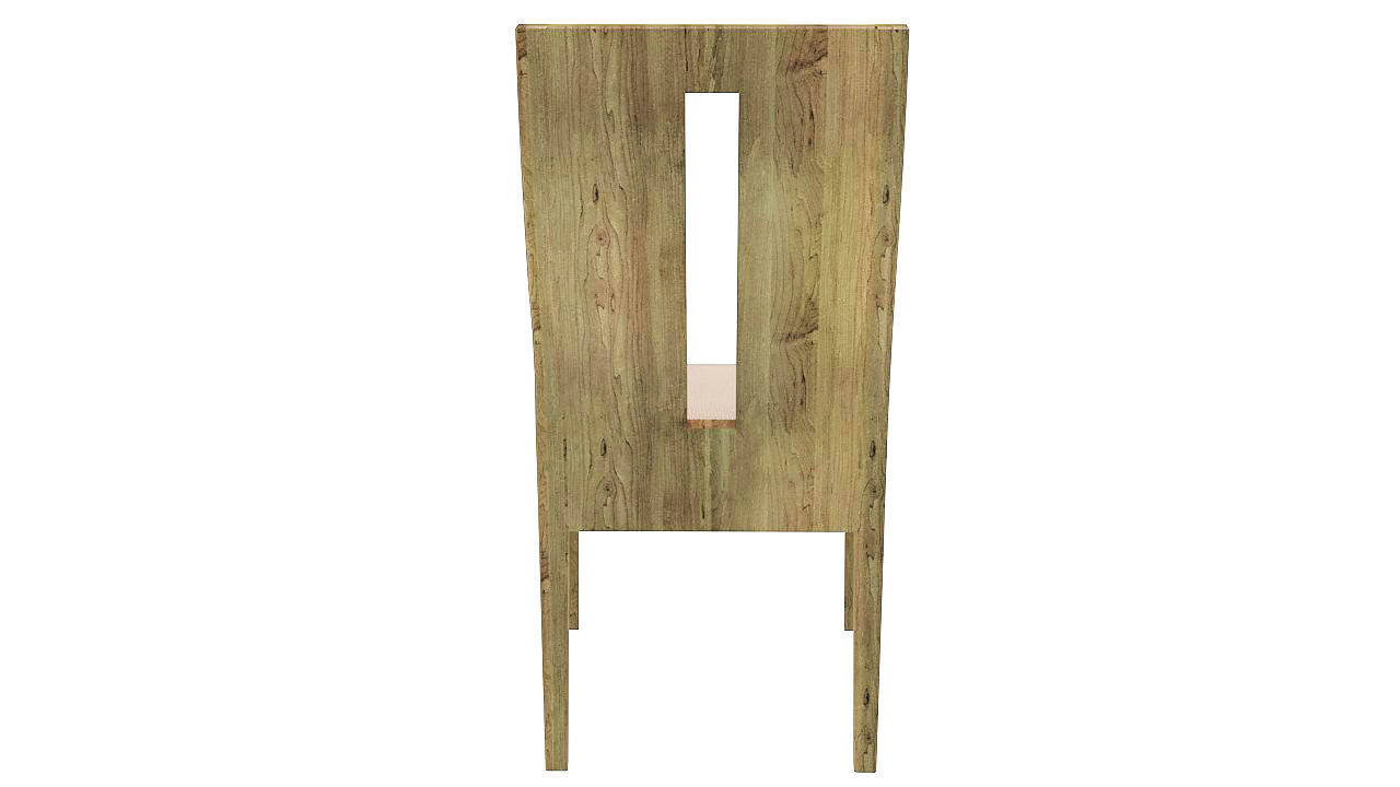 Padded wooden dining chair 3D model_7