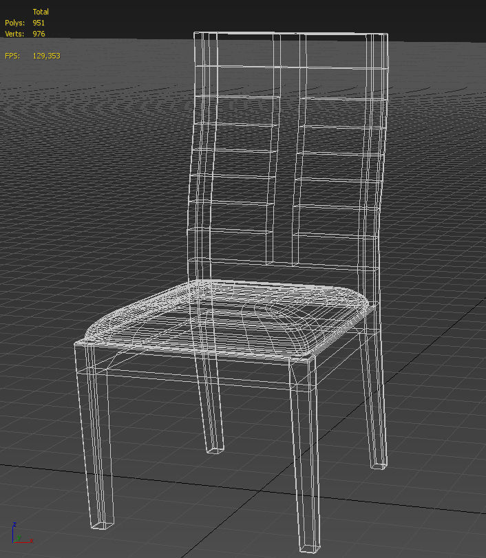 Padded wooden dining chair 3D model_17