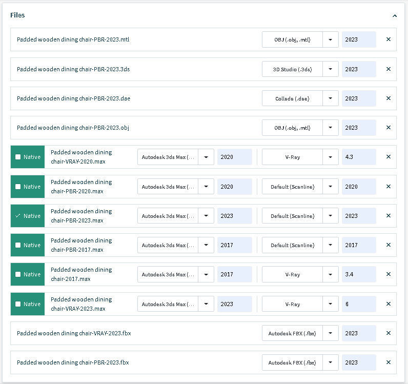 Padded wooden dining chair 3D model_23