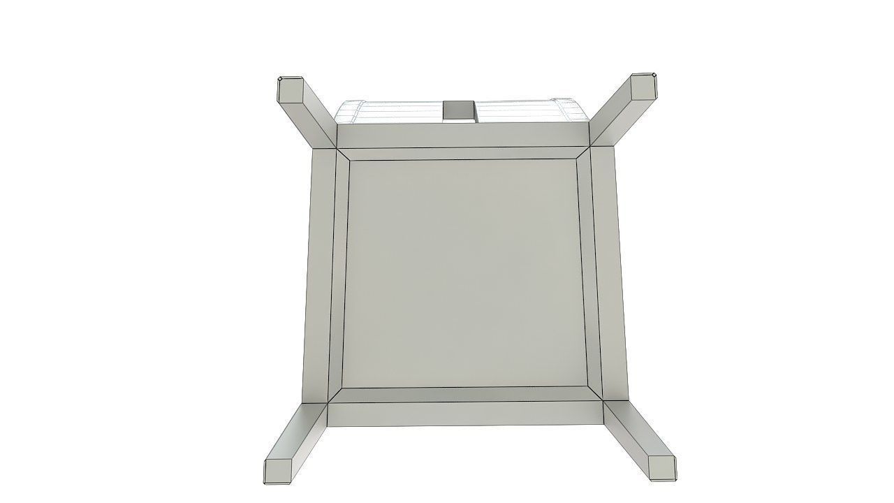 Padded wooden dining chair 3D model_15