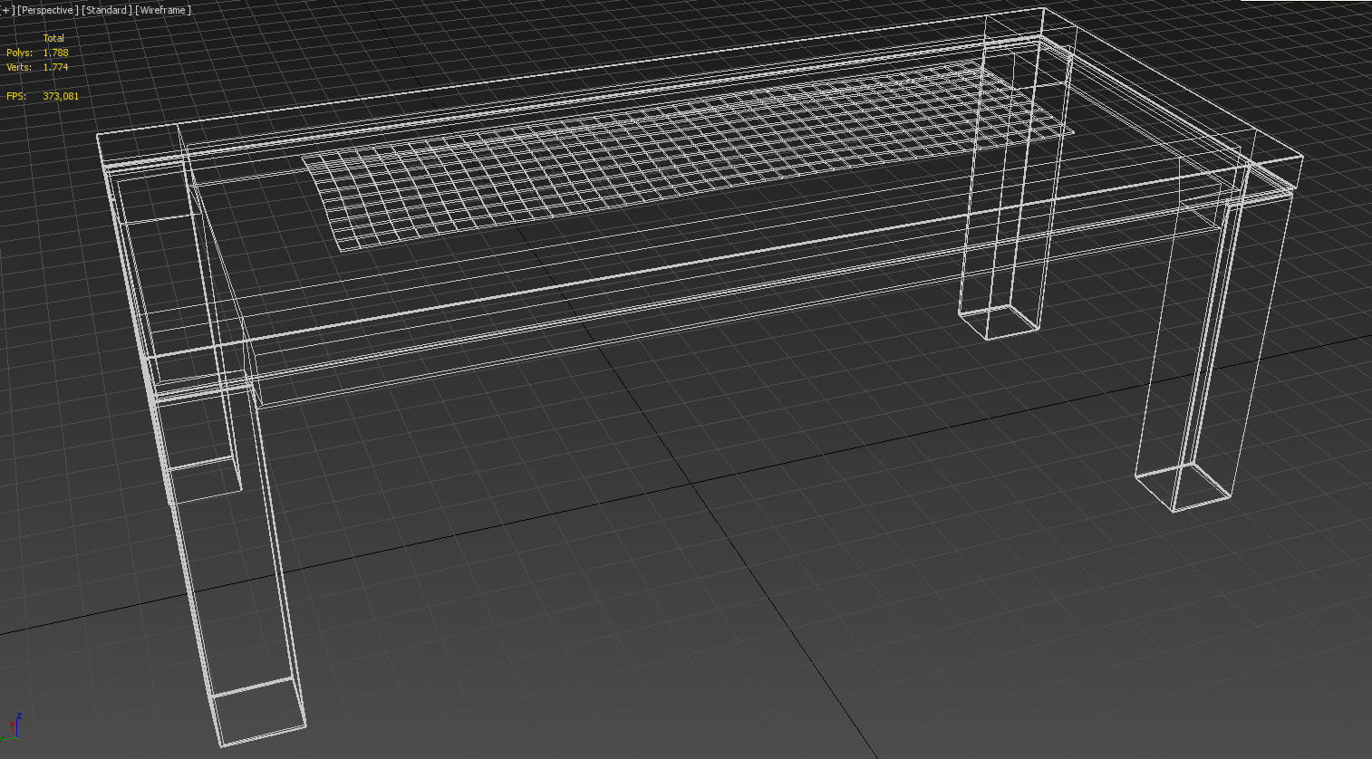Six seater wooden dining table 3D model_12