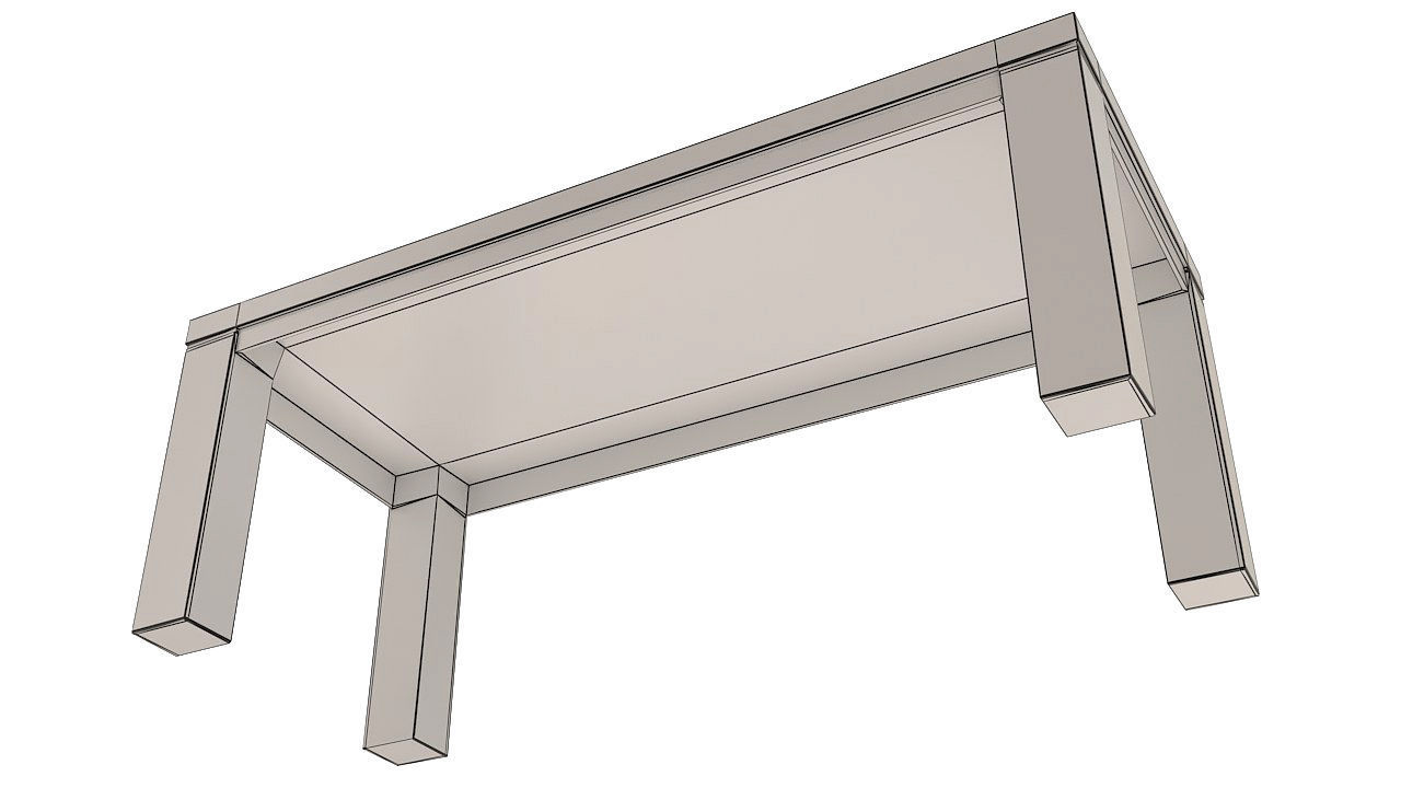 Six seater wooden dining table 3D model_10