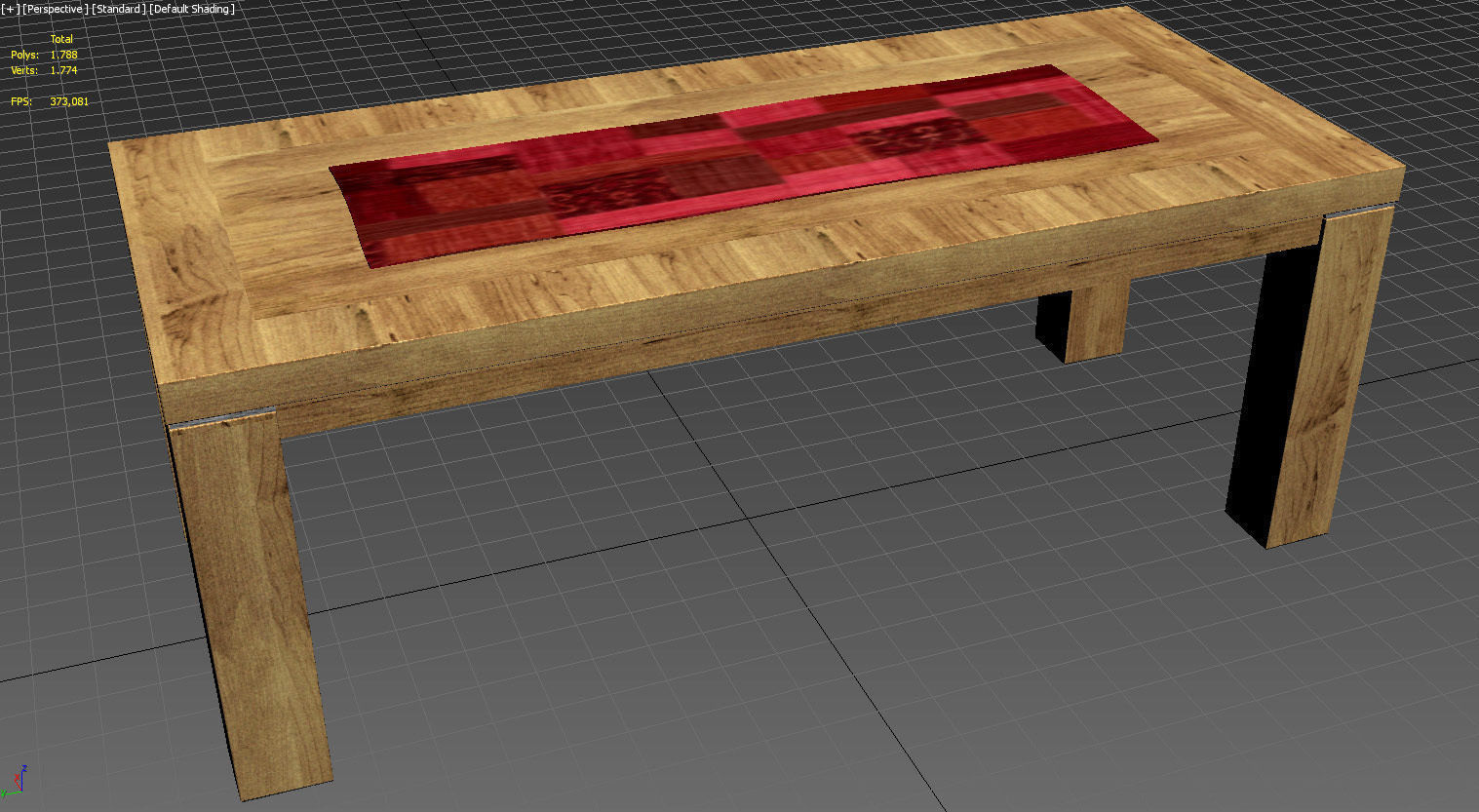Six seater wooden dining table 3D model_11