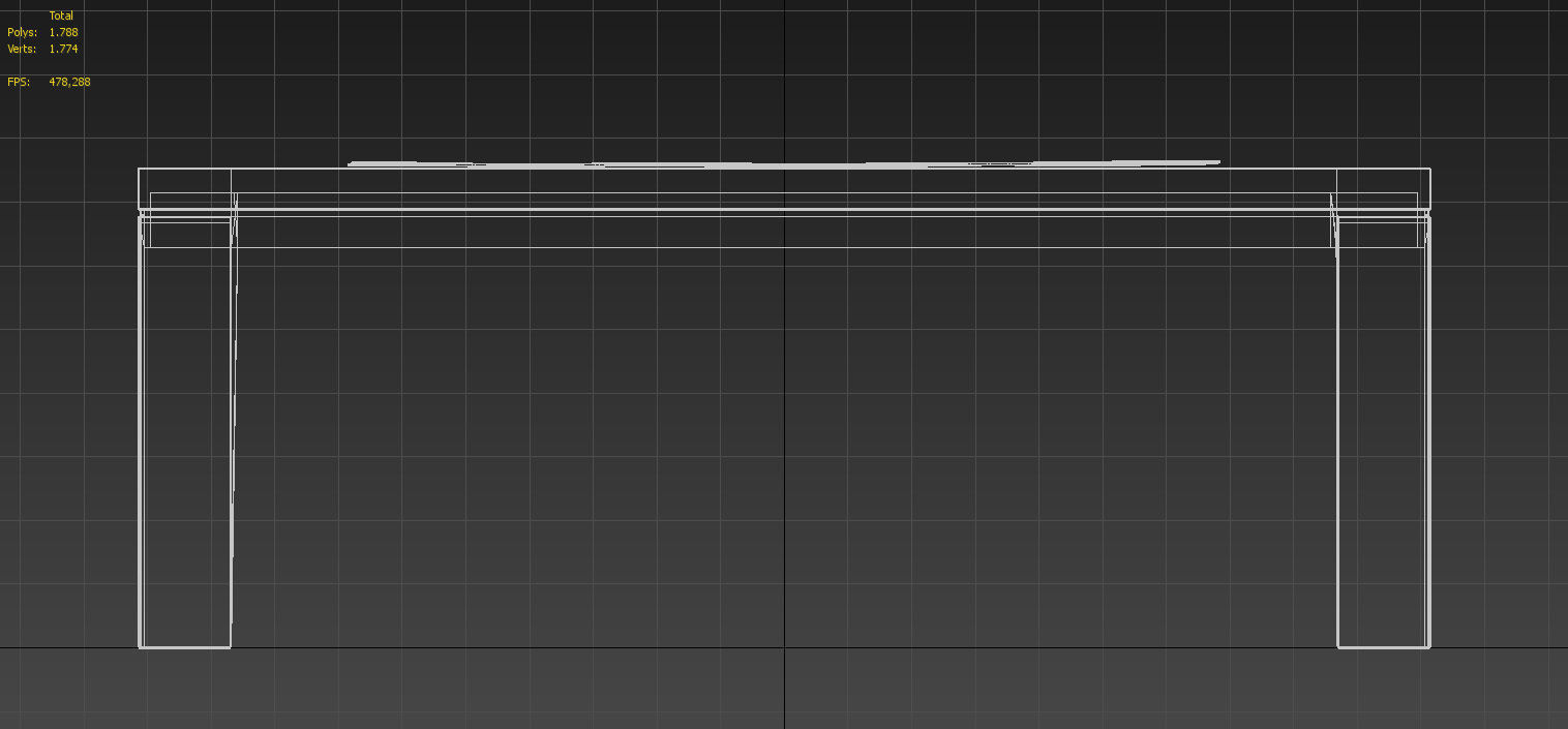 Six seater wooden dining table 3D model_15