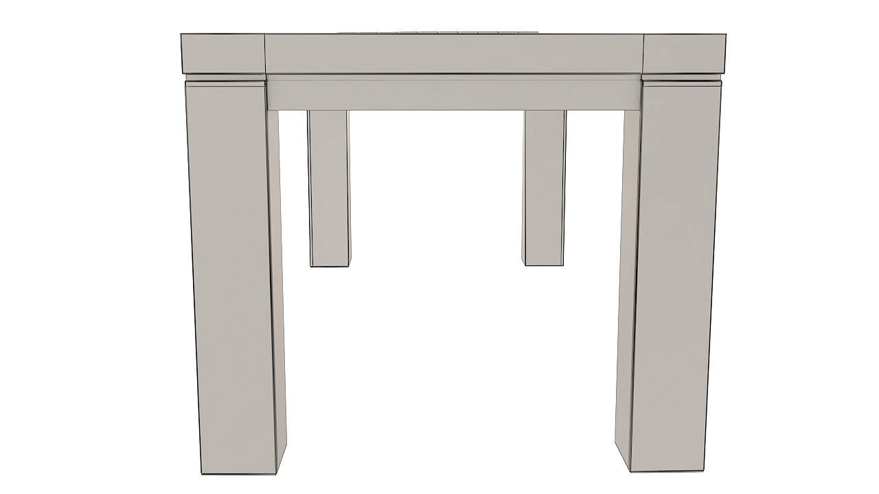 Six seater wooden dining table 3D model_9