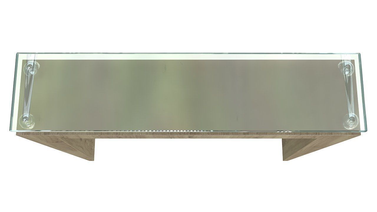 Wooden console table with glass top 3D model_4