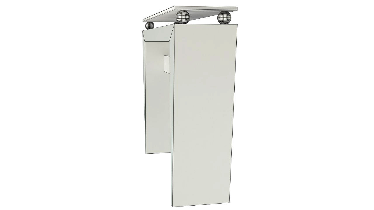 Wooden console table with glass top 3D model_13