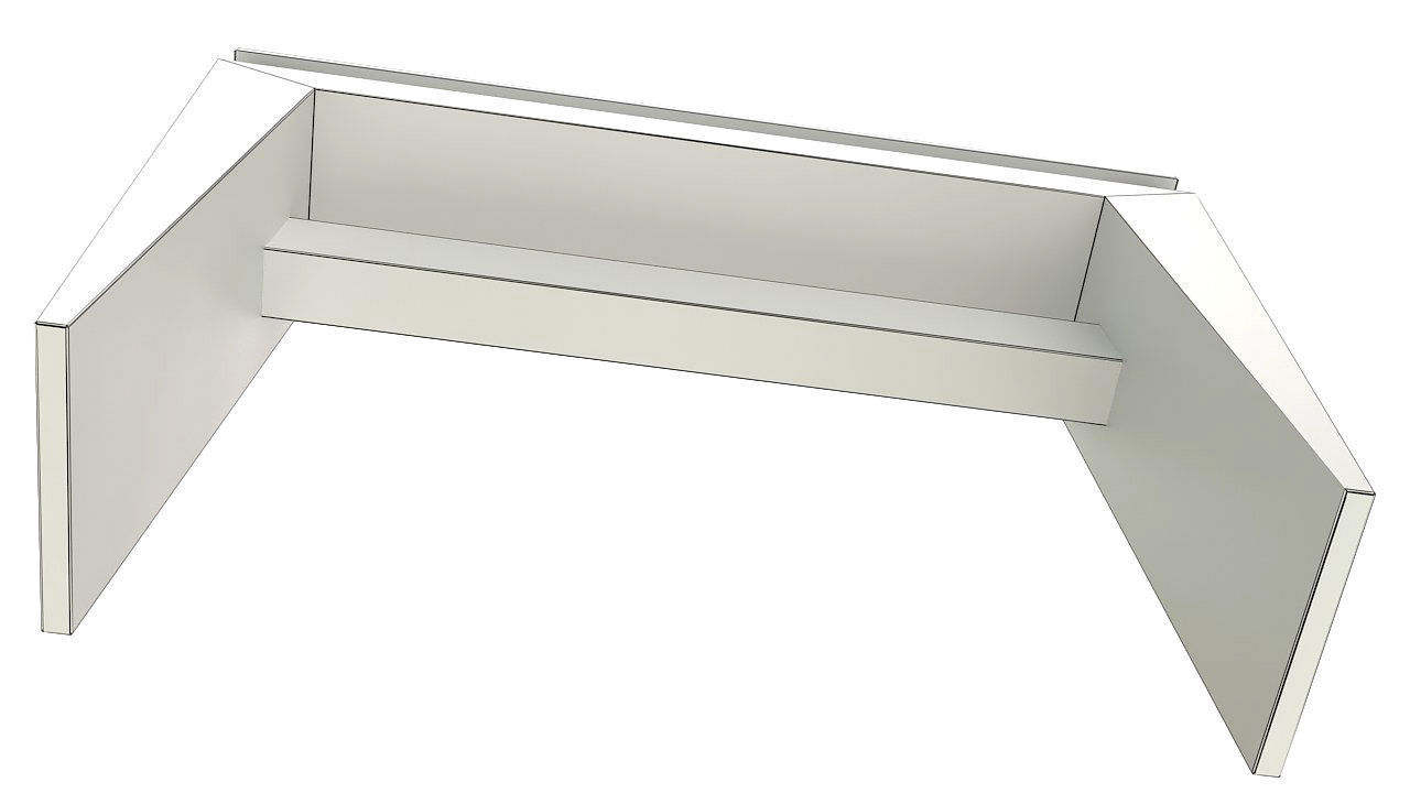 Wooden console table with glass top 3D model_16