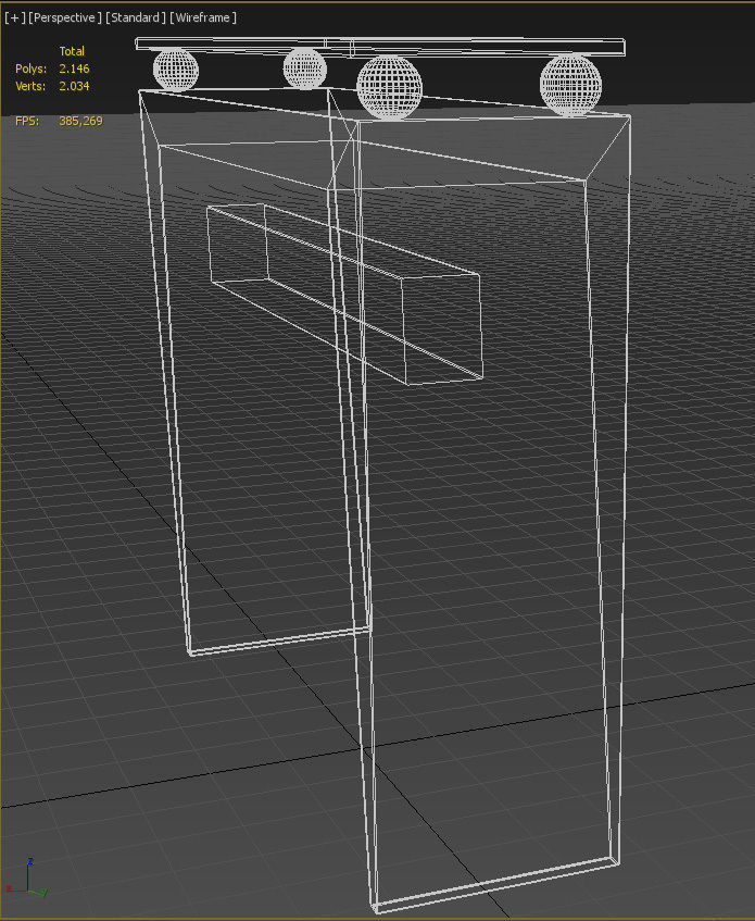 Wooden console table with glass top 3D model_19