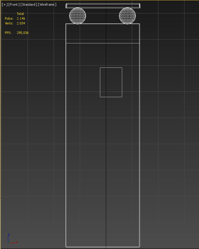 Wooden console table with glass top 3D model_23