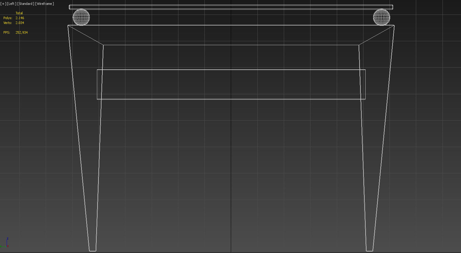 Wooden console table with glass top 3D model_22