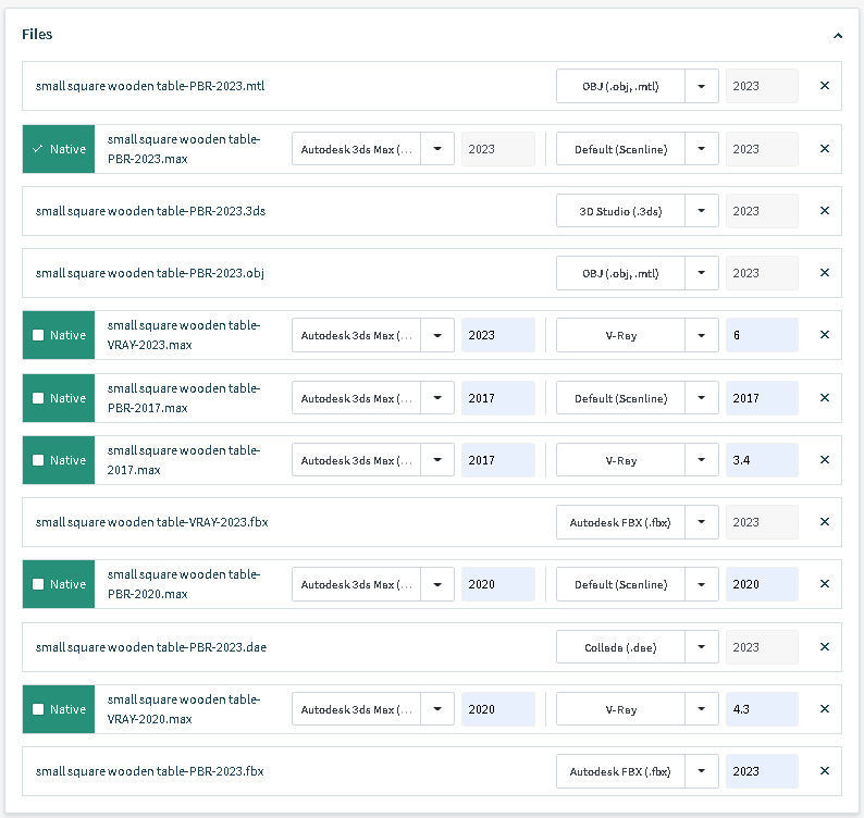 Small square wooden table 3D model_17