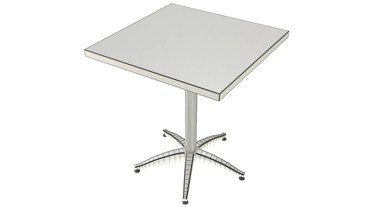 Small square wooden table 3D model_8