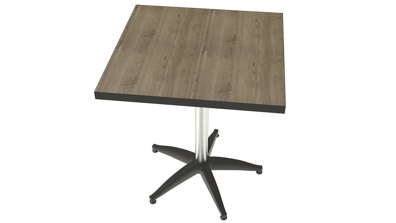 Small square wooden table 3D model_3