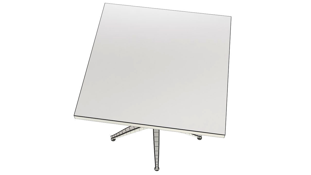 Small square wooden table 3D model_7