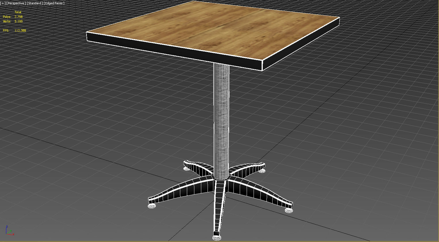 Small square wooden table 3D model_12