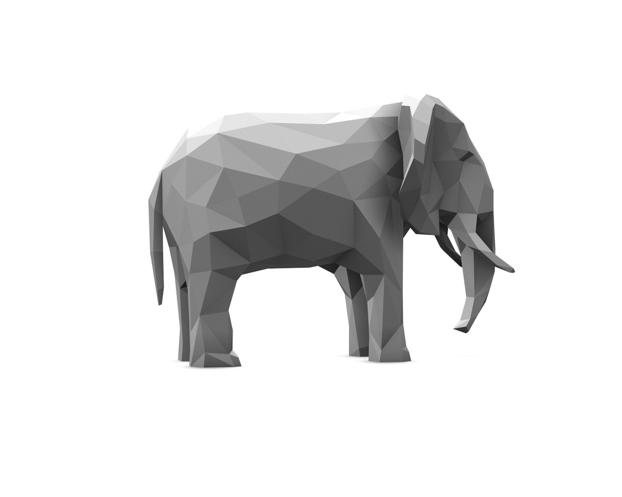 Low Poly Elephant Low-poly 3D model_5