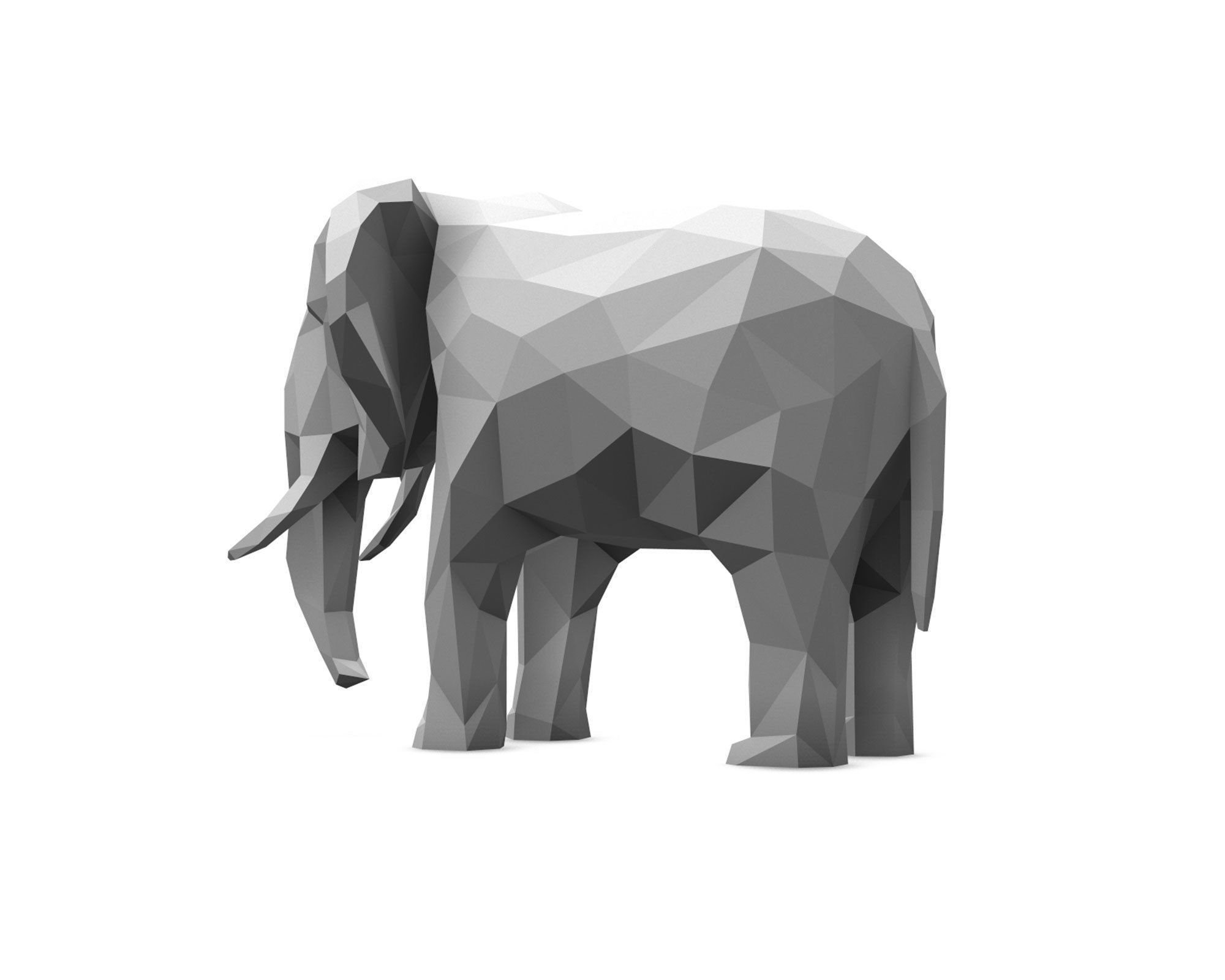Low Poly Elephant Low-poly 3D model_7