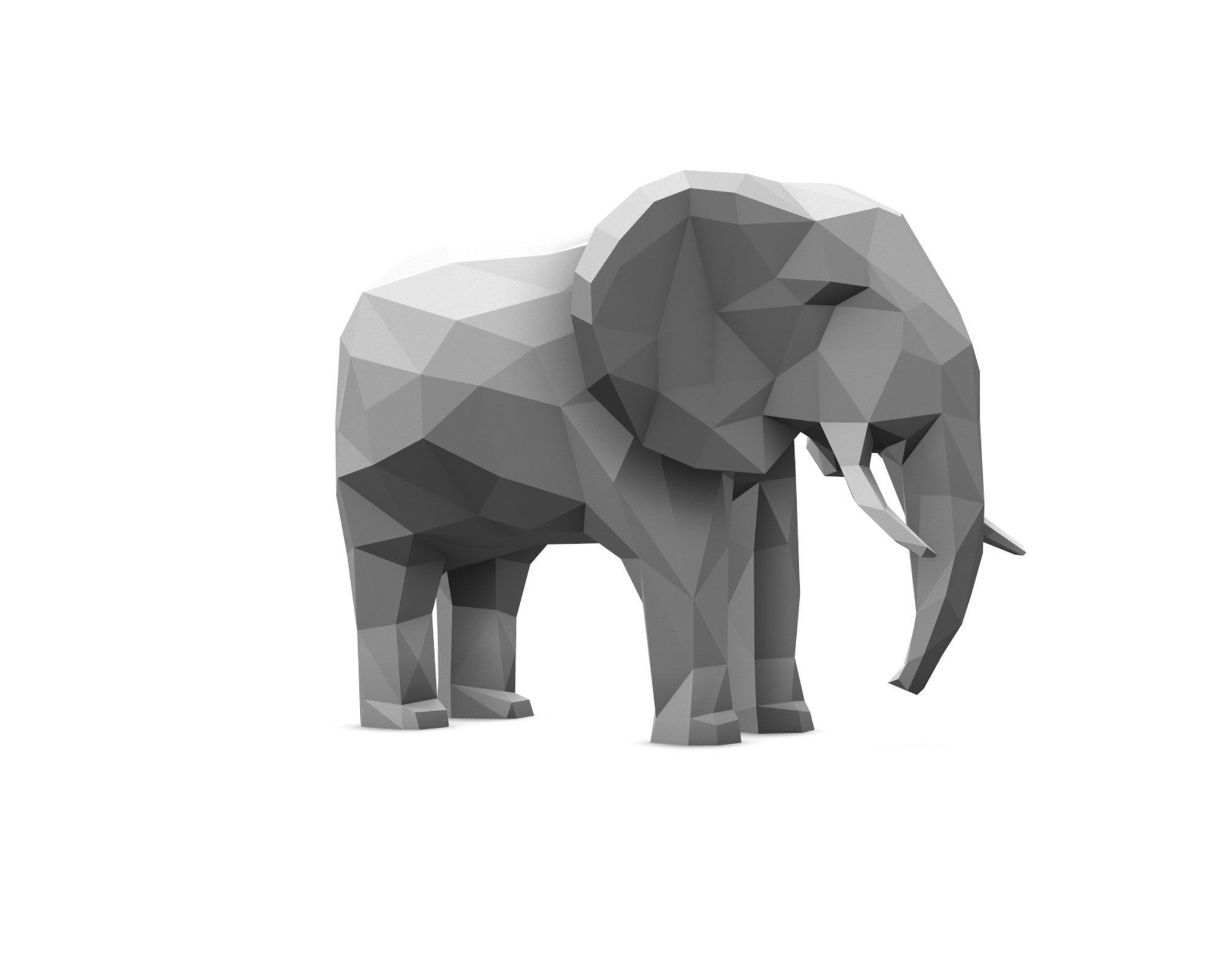 Low Poly Elephant Low-poly 3D model_4