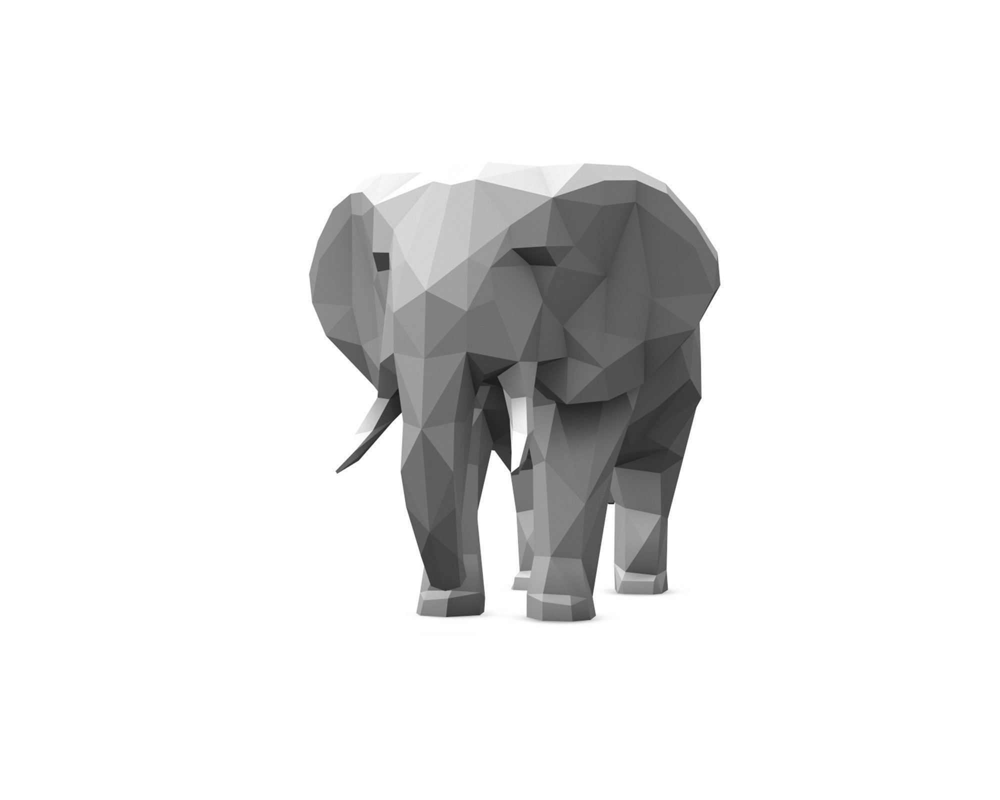 Low Poly Elephant Low-poly 3D model_2