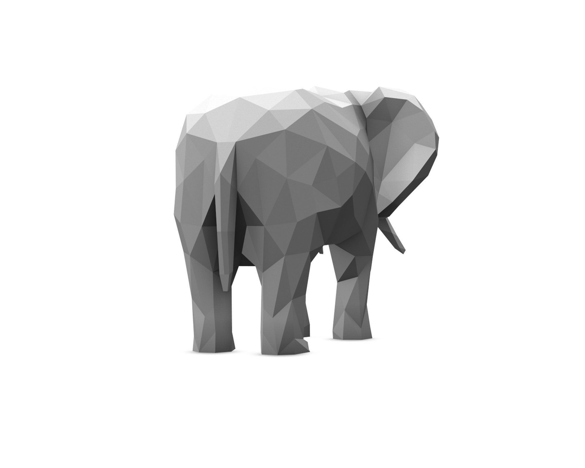 Low Poly Elephant Low-poly 3D model_6